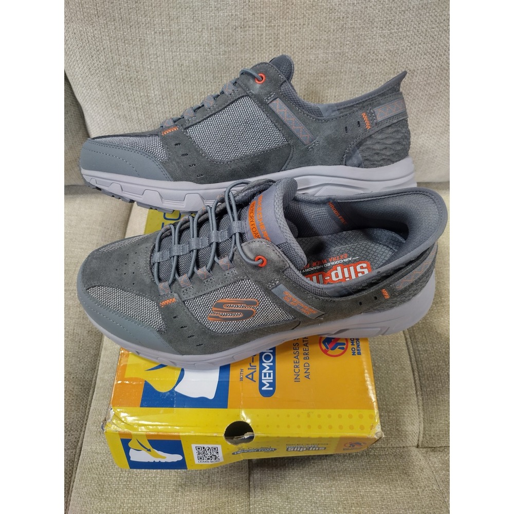 Skechers Hands Free Slip-in Oak Canyon Consistent Winner Gray Orange size 12 - Picture 2 of 7